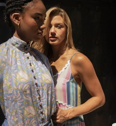 Raquel blouse - high collar - floral design - two bewitching colors - blue and pink - long sleeves - Miss June Paris - 11