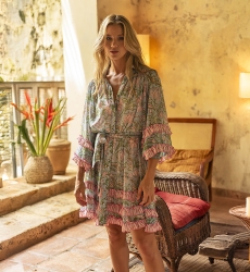 Robe courte Fiorella - imprimé bohème-chic - Miss June Paris - 3