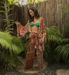 Pantalon Jacinta - pantalon femme -  fluide - imprimé cachemire - multicouleur - Miss June Paris - 1