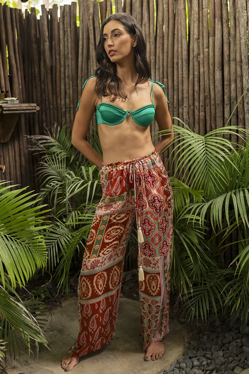 Pantalon Jacinta - pantalon femme -  fluide - imprimé cachemire - multicouleur - Miss June Paris - 2