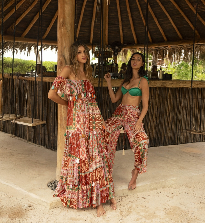 Pantalon Jacinta - pantalon femme -  fluide - imprimé cachemire - multicouleur - Miss June Paris - 3