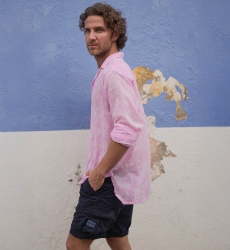 Shirt Salento – pink – white floral print – long sleeves – lightweight fabric – Shay collection – Miss June Paris – 4