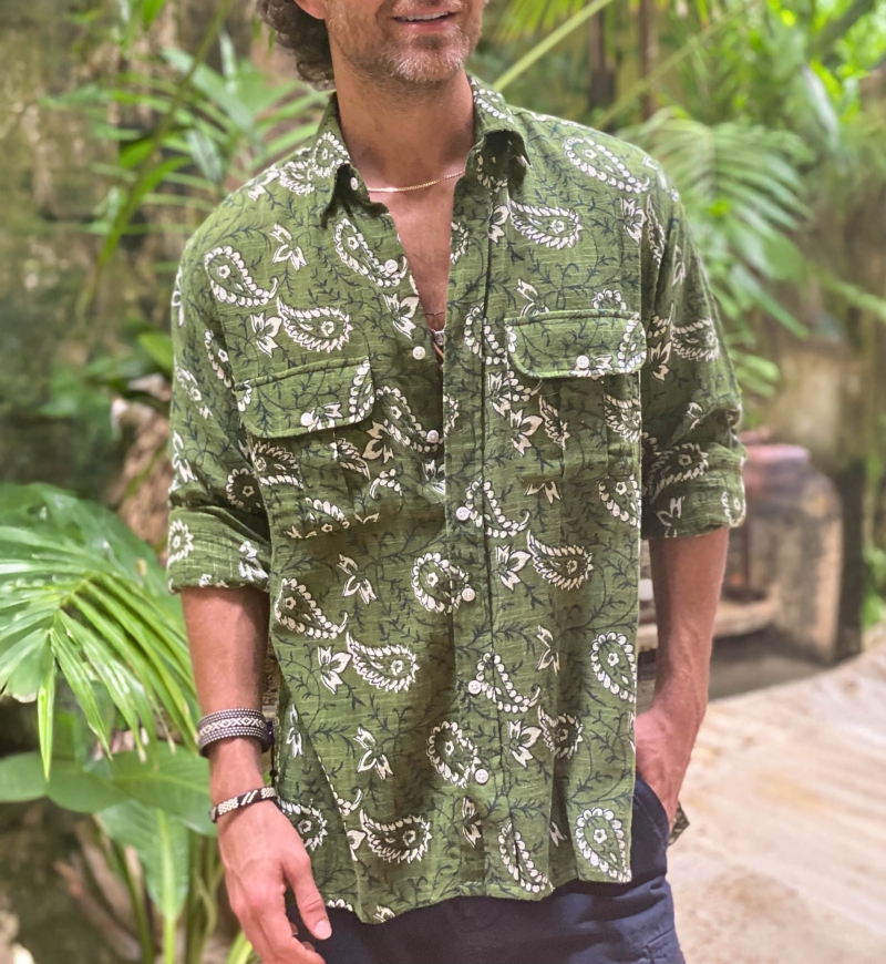 Shirt Medellin – khaki – long sleeves – Shay collection – Miss June Paris – 6