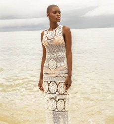 Robe Longue Angel - blanche - en crochet - manche courte - dos découvert - boheme - Miss June Paris - 3