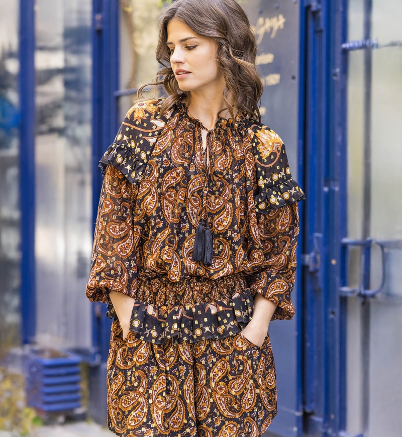 Blouse Regina - motif paisley - tissu fluide - Miss June Paris - 4