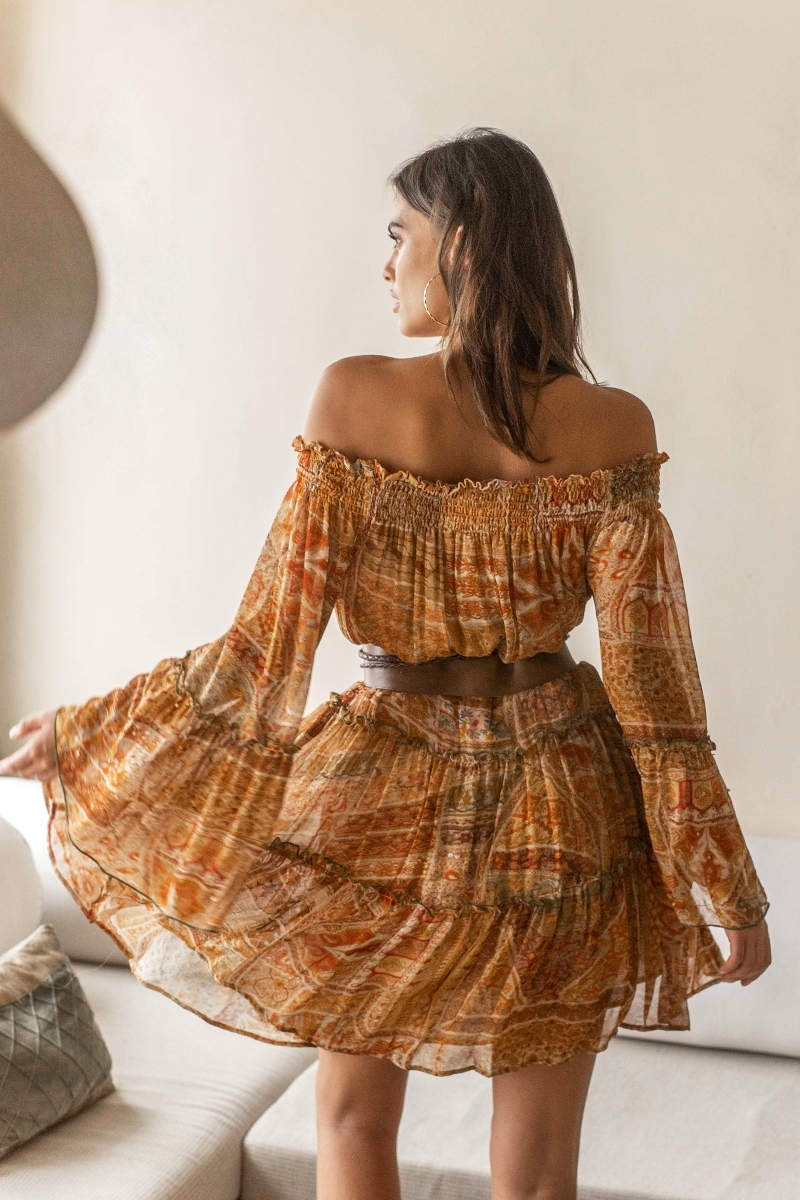 Magdalena short dress - feminine bohemian style - Miss June Paris - 4