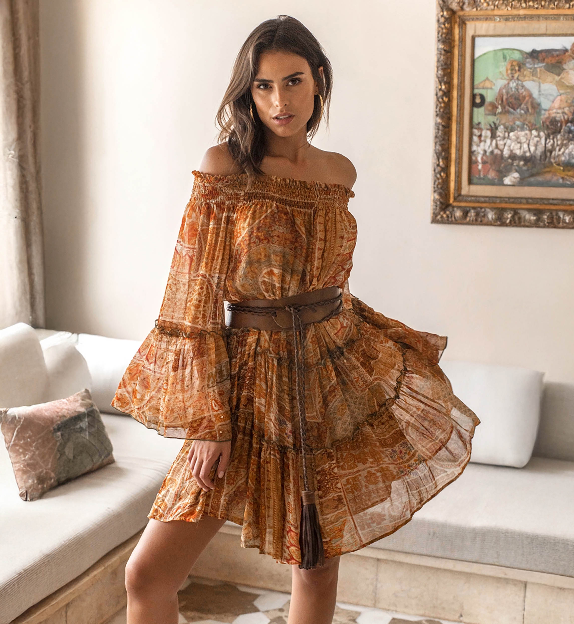 Robe courte Magdalena - style bohème féminin - Miss June Paris - 1