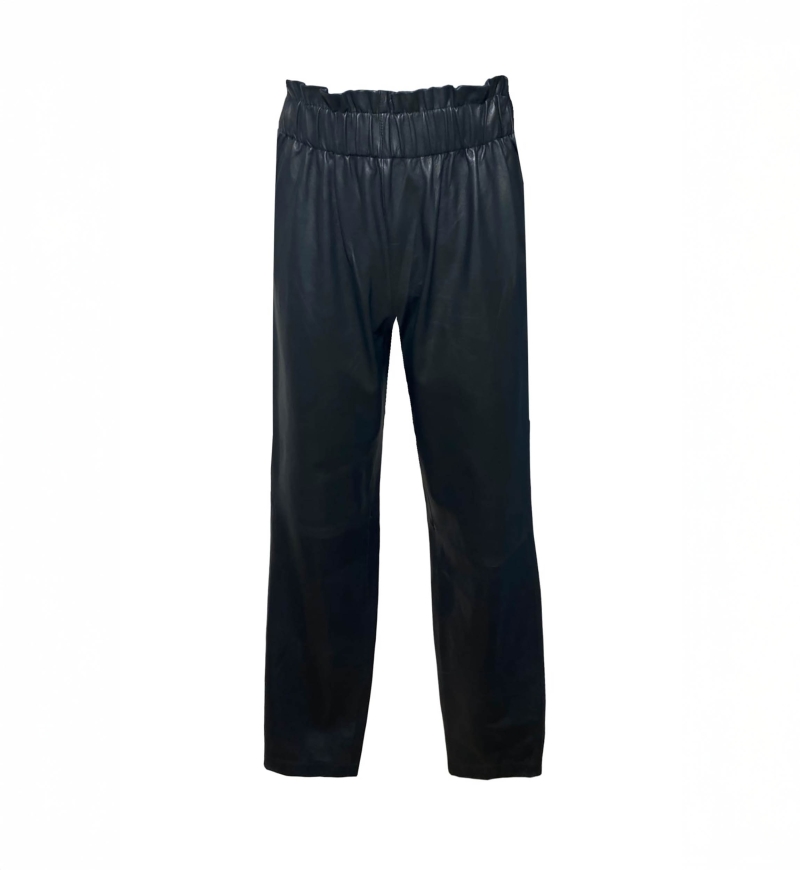 Pantalon cuir Maya - pantalon femme chic - couleur noire - Miss June Paris - 3