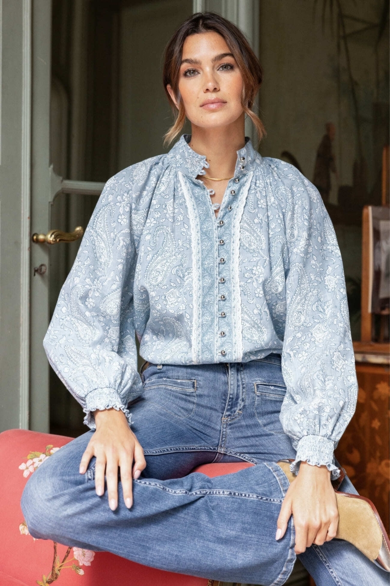 Chemise femme Victoire - motif paisley - 100% coton - Miss June Paris - 1