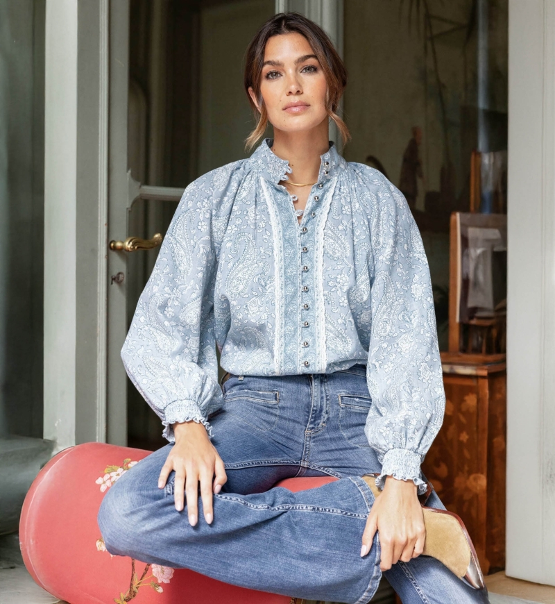 Chemise femme Victoire - motif paisley - 100% coton - Miss June Paris - 1