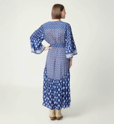 Vestido largo Elise - motivos bordados blancos - Miss June Paris - 4