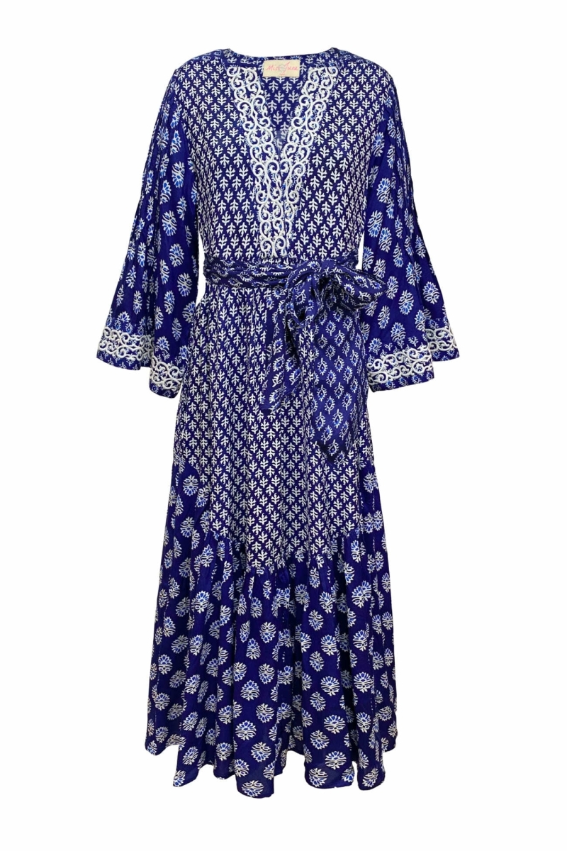 Elise long dress - white embroidery motifs - Miss June Paris - 6