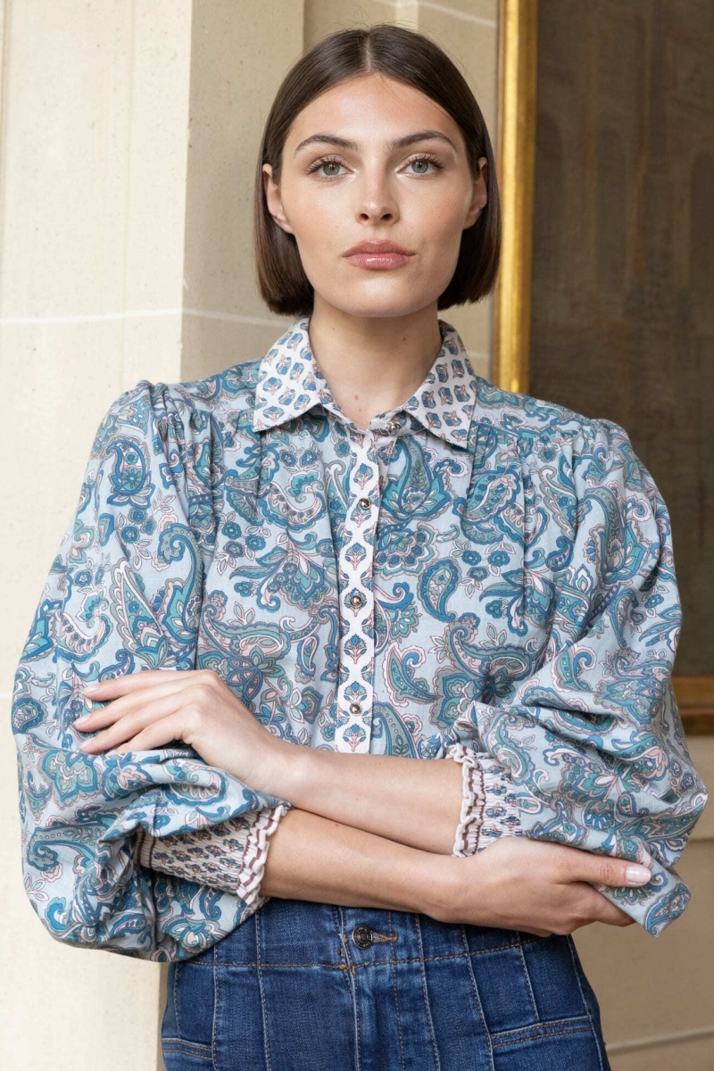 Chemise femme Alizée - motif cachemire - Miss June Paris - 2