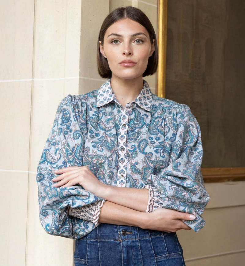 Chemise femme Alizée - motif cachemire - Miss June Paris - 2