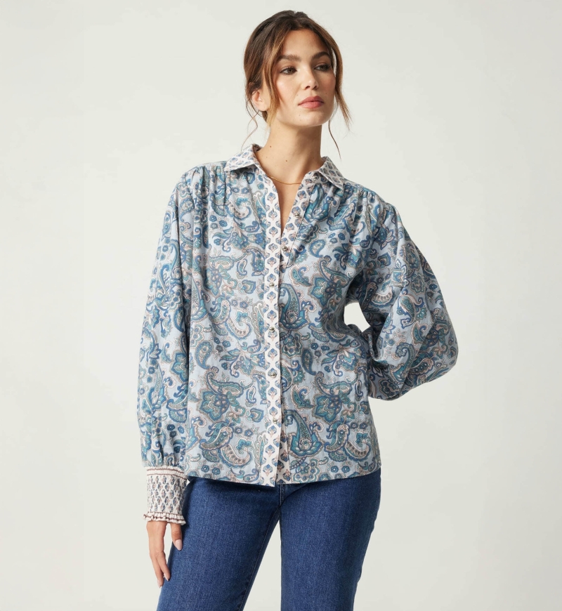 Camisa mujer Alizee - estampado cachemir - Miss June Paris - 3