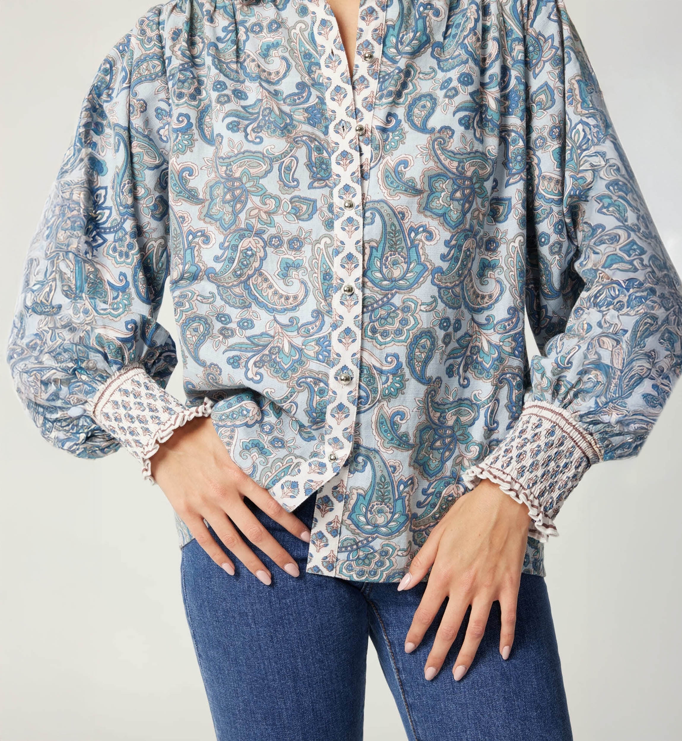 Alizee women's shirt - paisley pattern - Miss June Paris - 5