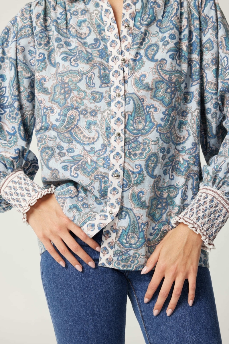 Camisa mujer Alizee - estampado cachemir - Miss June Paris - 5