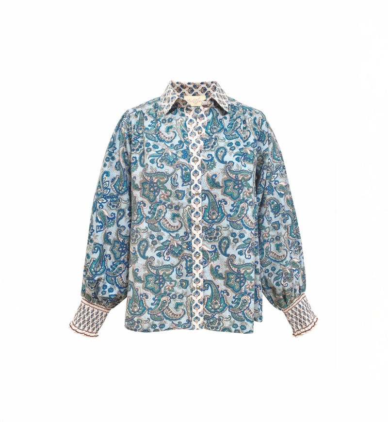 Camisa mujer Alizee - estampado cachemir - Miss June Paris - 6