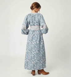 Kim long dress - 100% cotton - silvery buttons - Miss June Paris - 5