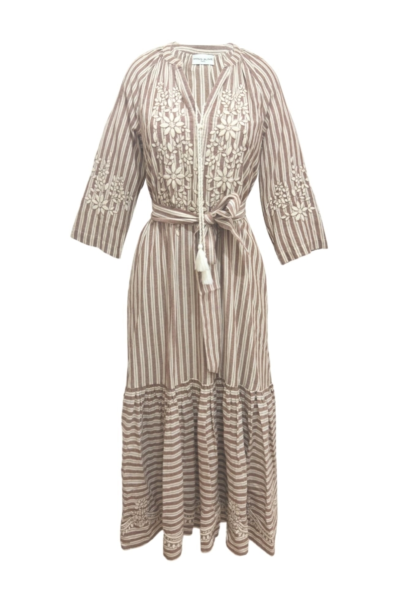 Solene maxi vestido - corte holgado - 100% algodón - Miss June Paris - 6