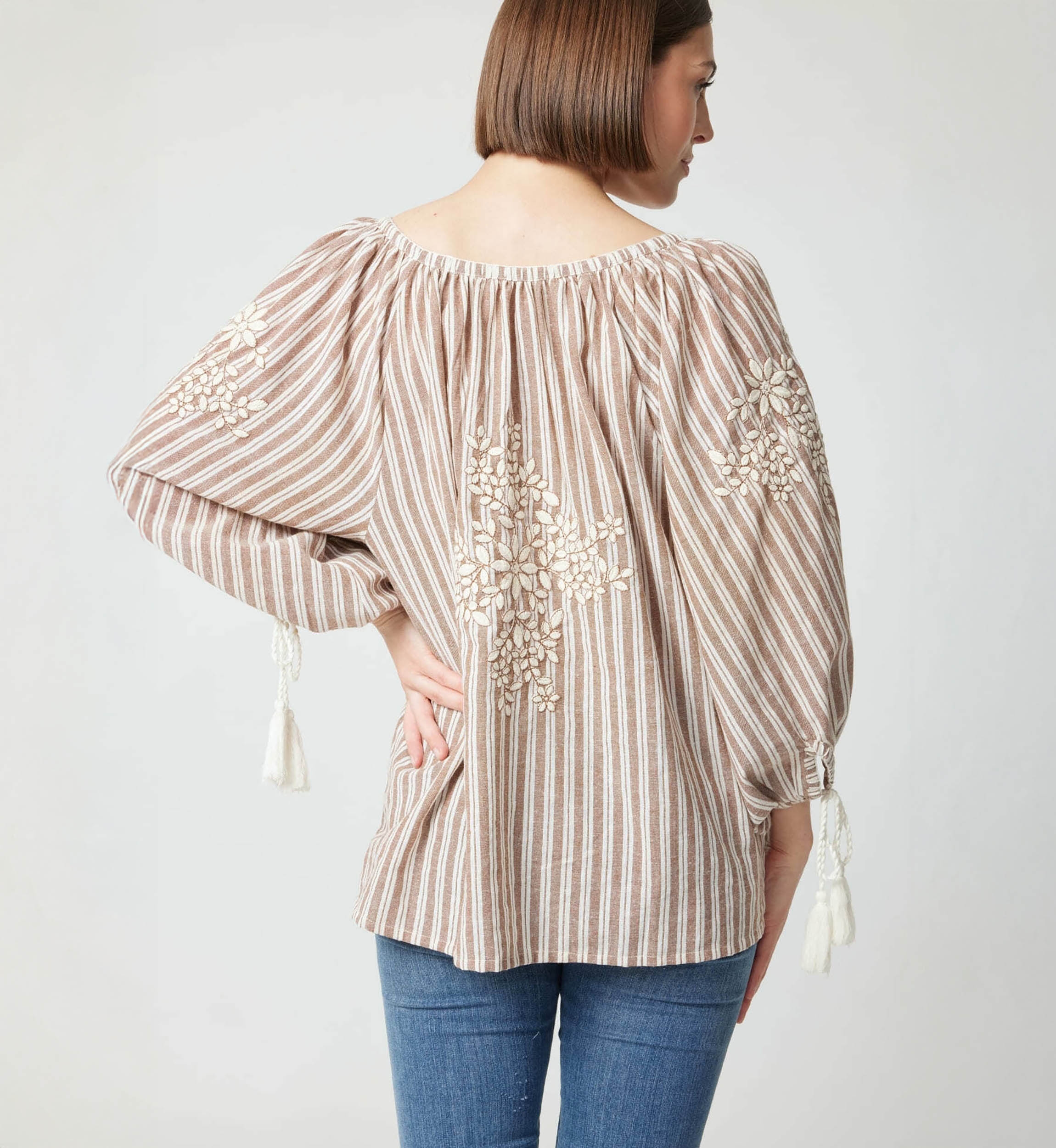 Blusa Axelle - decorada con pompones - algodón - Miss June Paris - 4