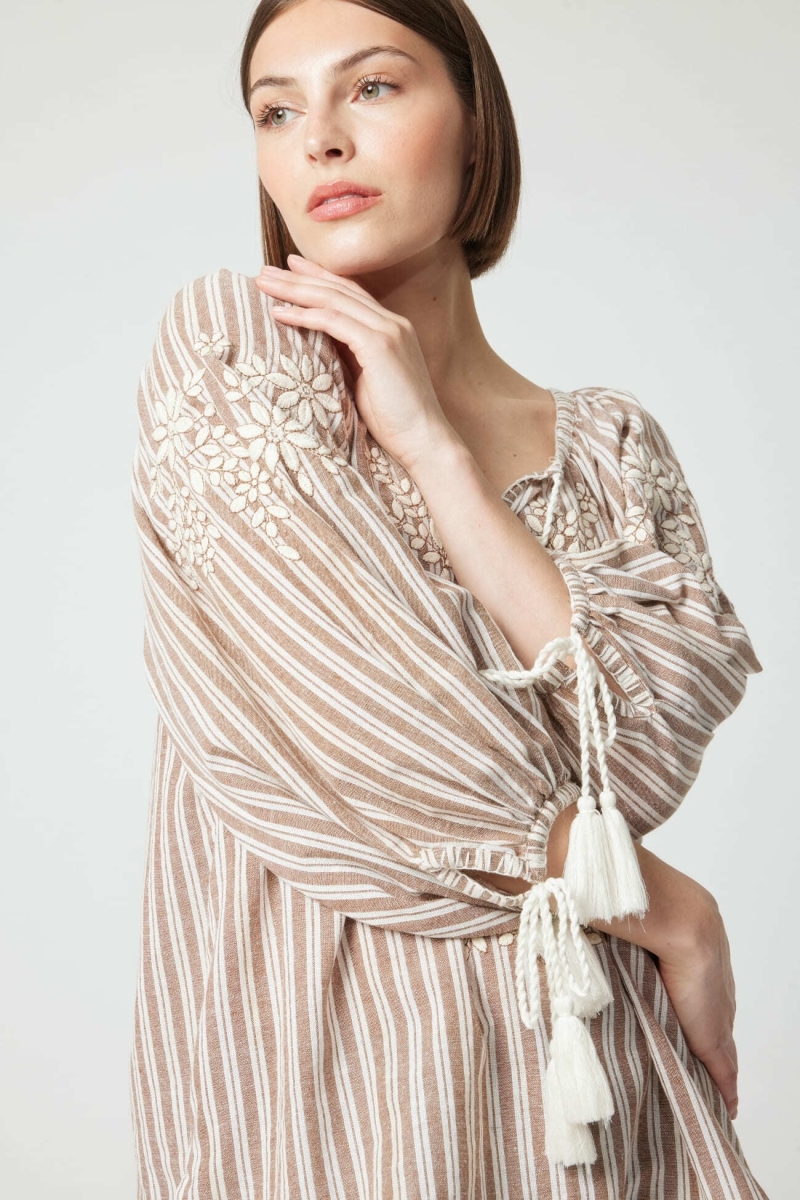 Blouse Axelle - ornée de pompoms coton - Miss June Paris - 5