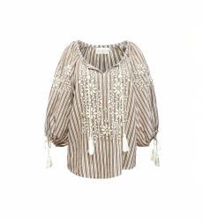 Blusa Axelle - decorada con pompones - algodón - Miss June Paris - 6