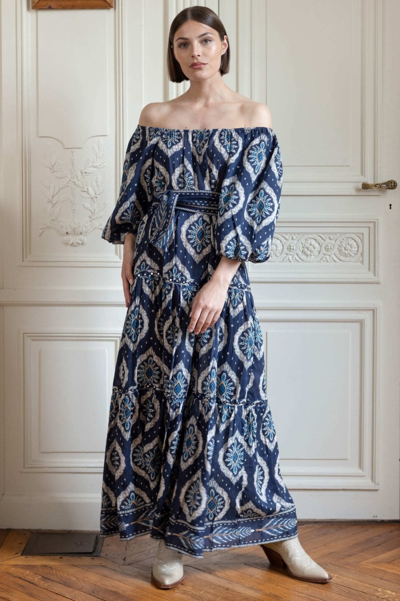 Vestido largo Lucille - bordado y suelto - Miss June Paris - 2