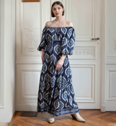 Lucille long dress - embroidered and flowing - Miss June Paris - 2