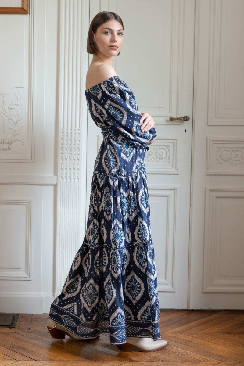 Vestido largo Lucille - bordado y suelto - Miss June Paris - 1
