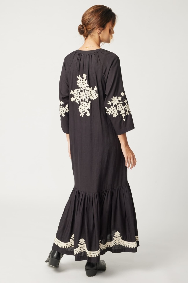 Robe longue Louison - couleur noire - Miss June Paris - 4