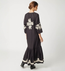 Robe longue Louison - couleur noire - Miss June Paris - 4