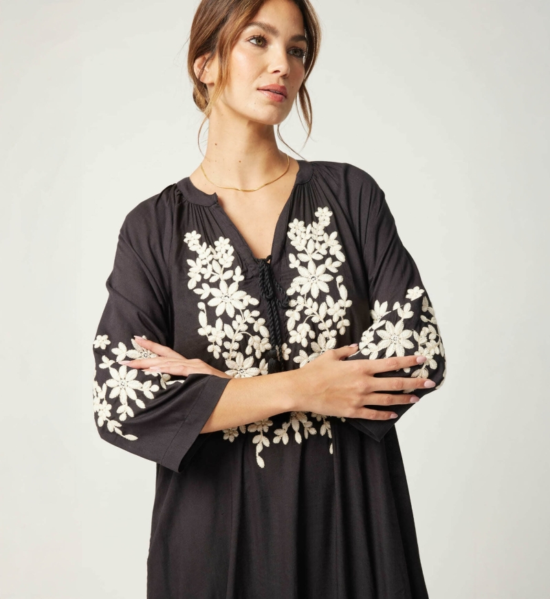 Vestido largo Louison - color negro - Miss June Paris - 5