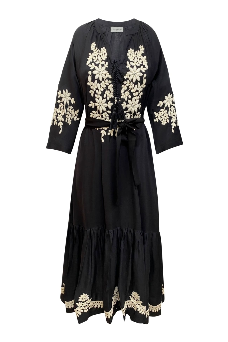 Robe longue Louison - couleur noire - Miss June Paris - 6