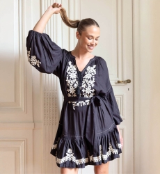 Robe noire courte Anouk - Miss June Paris - 3