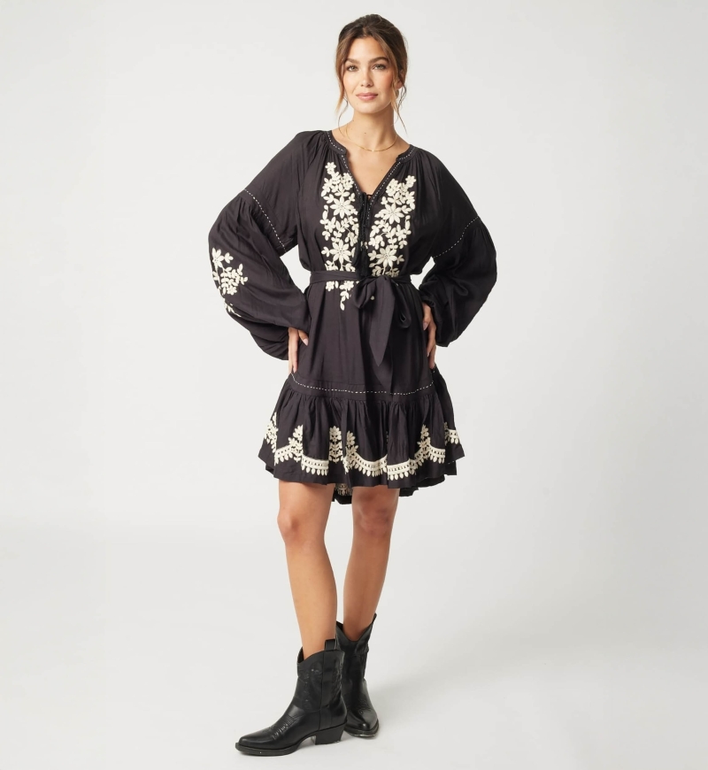 Vestido corto negro Anouk - Miss June Paris - 1