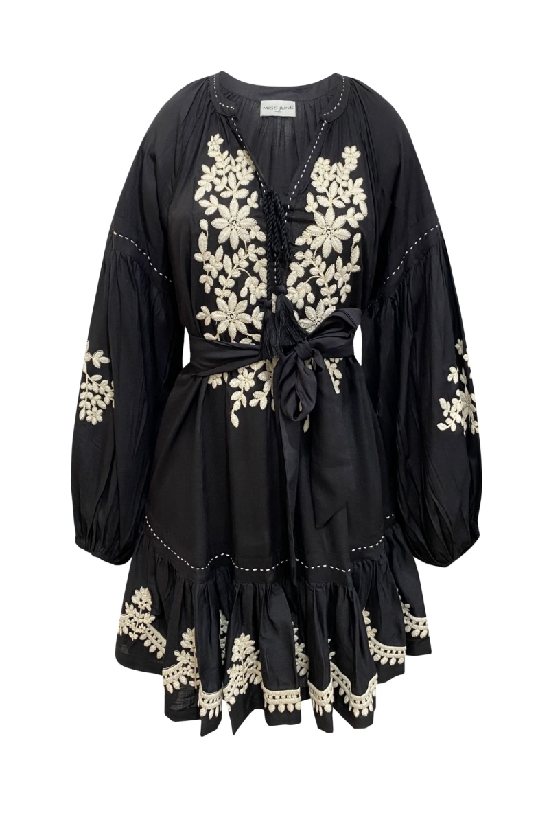 Vestido corto negro Anouk - Miss June Paris - 6