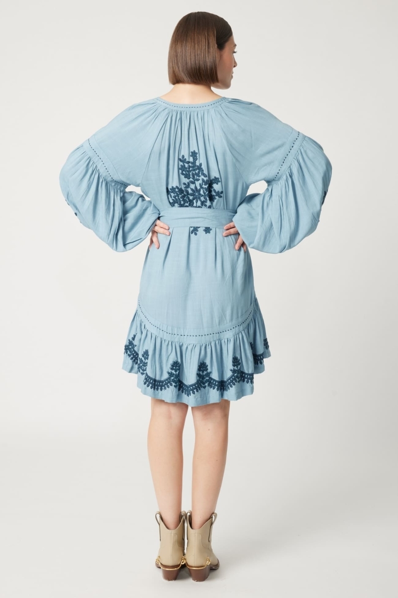 Robe bleue courte Anouk - Miss June Paris - 4