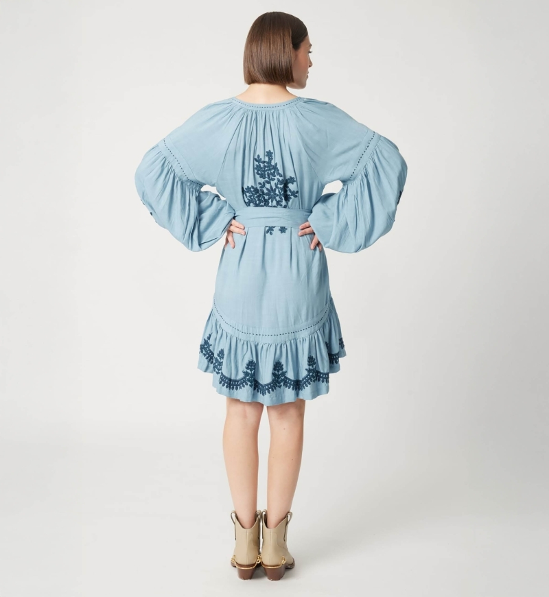 Anouk short blue dress - Miss June Paris - 4