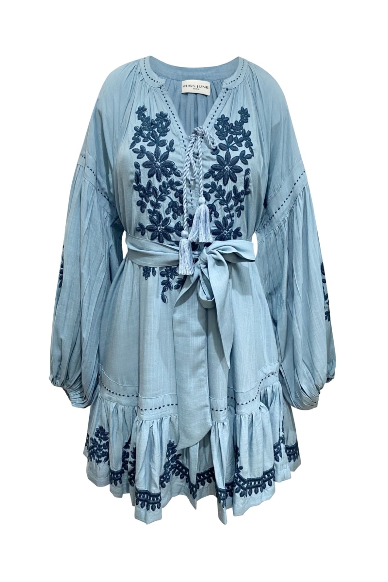 Vestido corto azul Anouk - Miss June Paris - 6