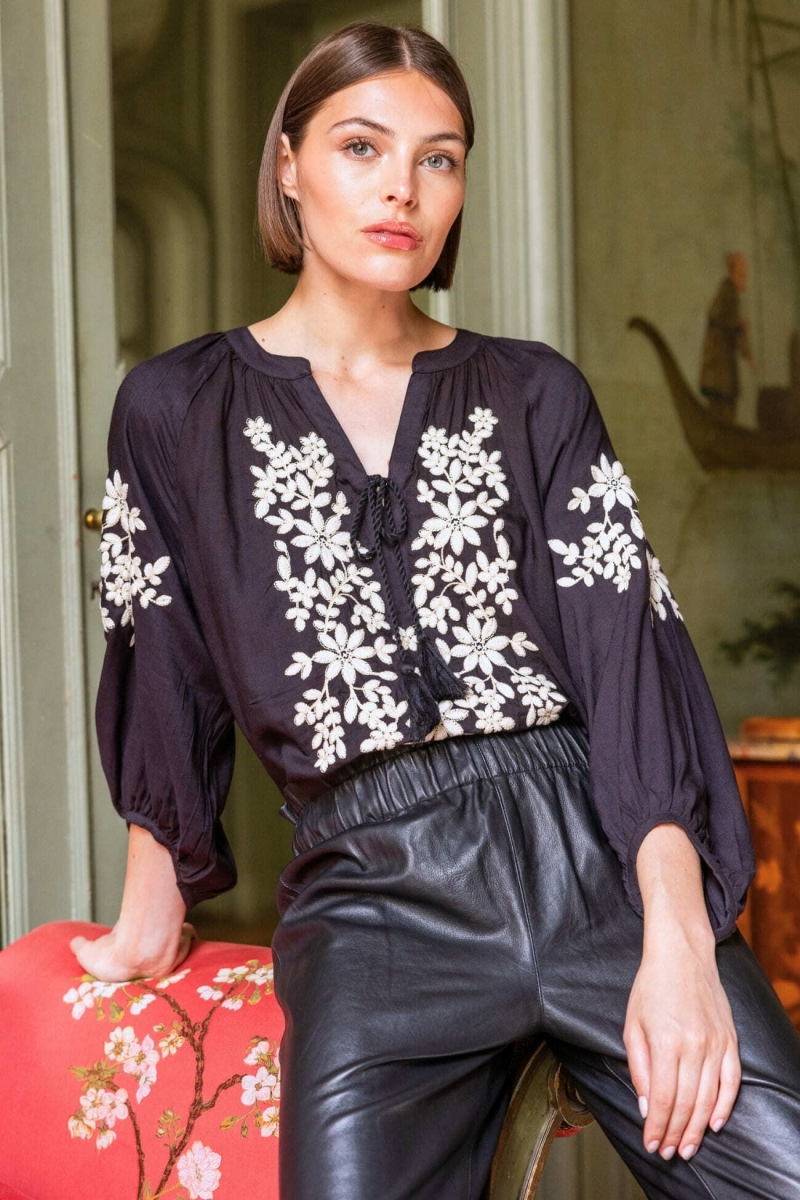 Blouse noir Noémie - Miss June Paris - 1