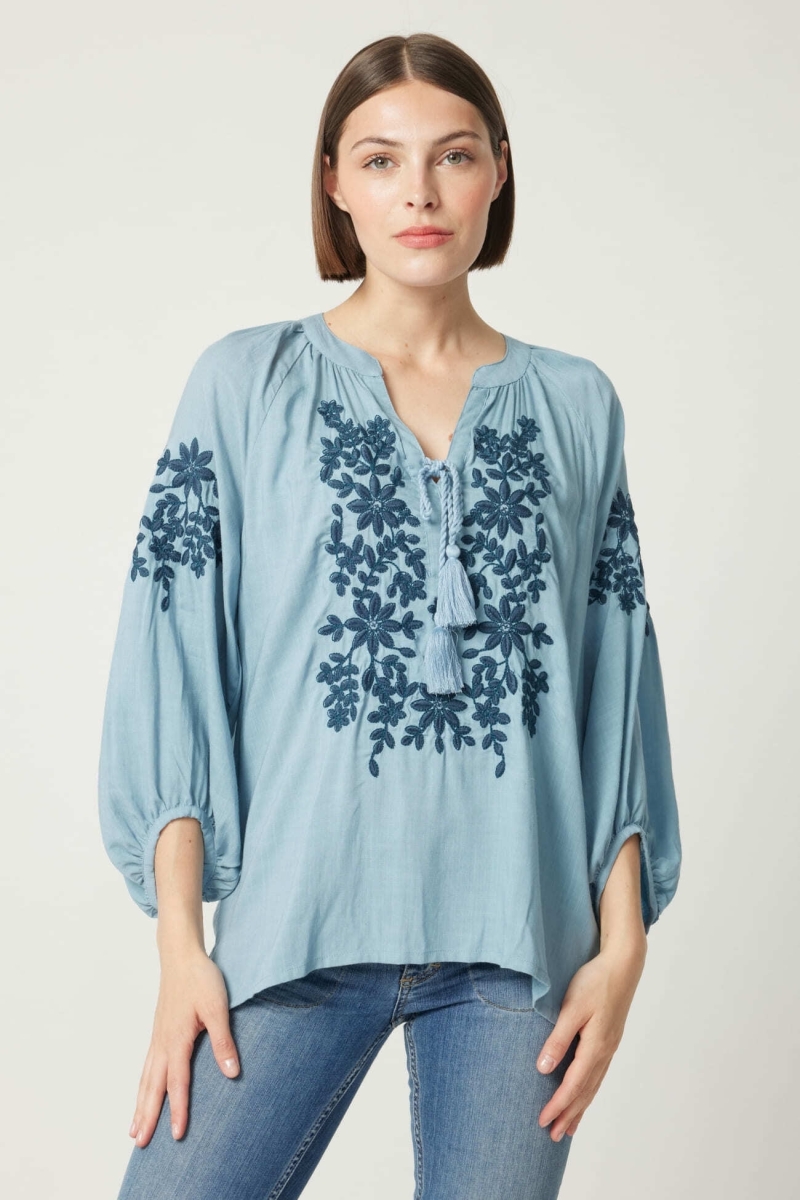 Blouse bleu Noémie - Miss June Paris - 3