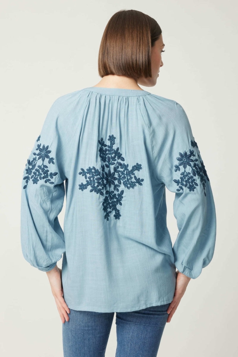 Blouse bleu Noémie - Miss June Paris - 4