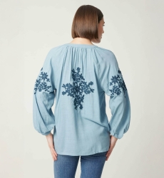 Blouse bleu Noémie - Miss June Paris - 4