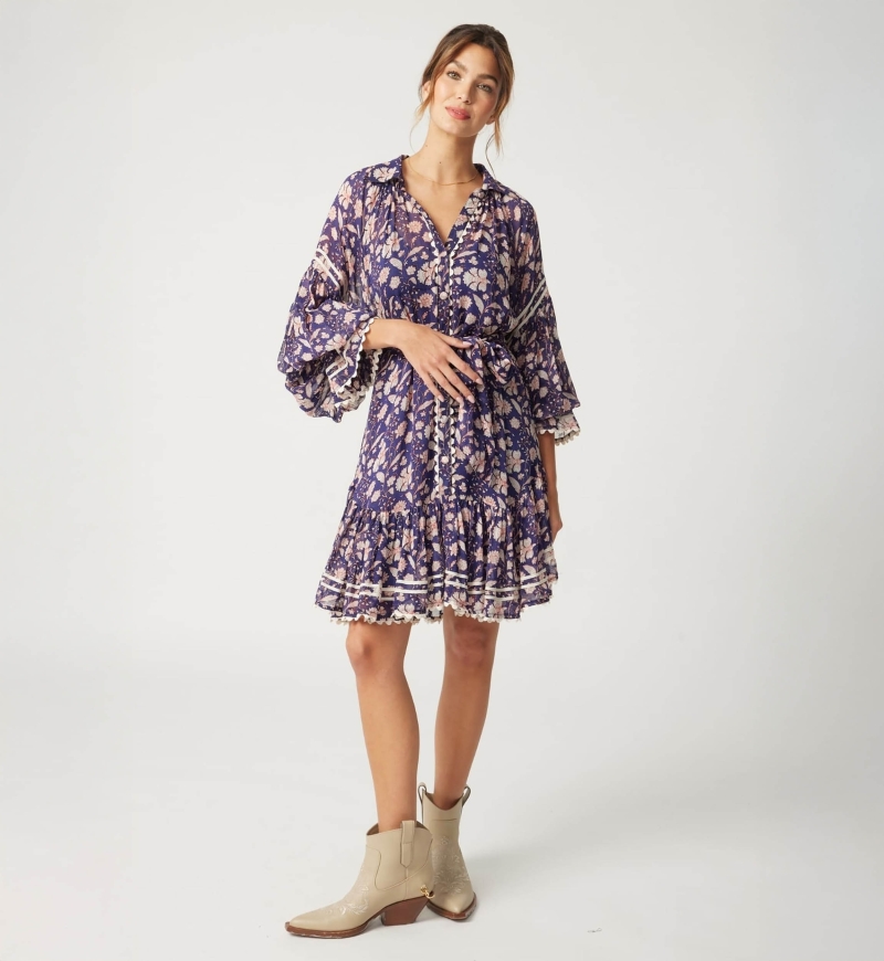 Léonie short dress - delicate floral - Miss June Paris - 2