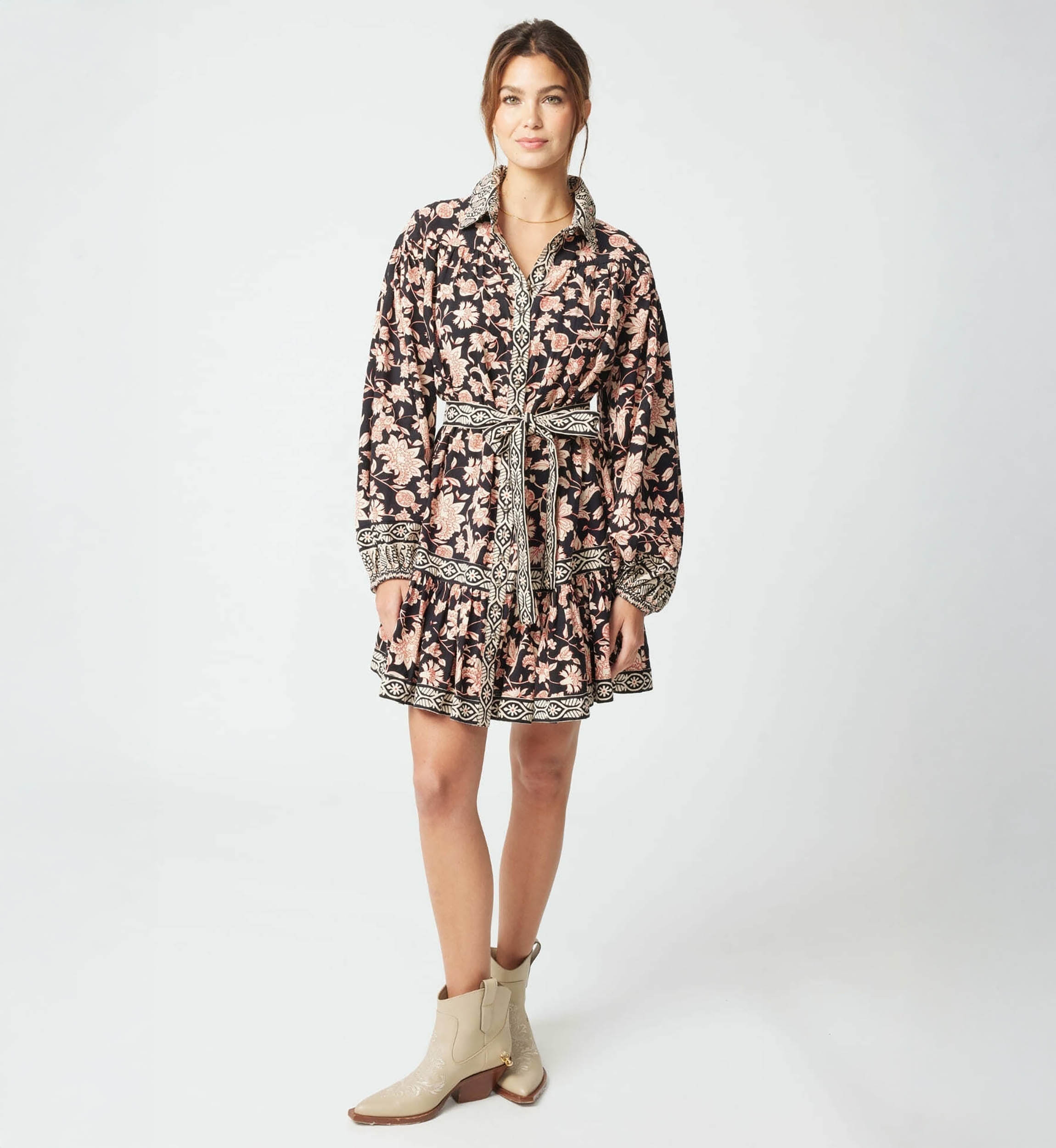 Vestido corto Cassandra - estampado floral - Miss June Paris - 3