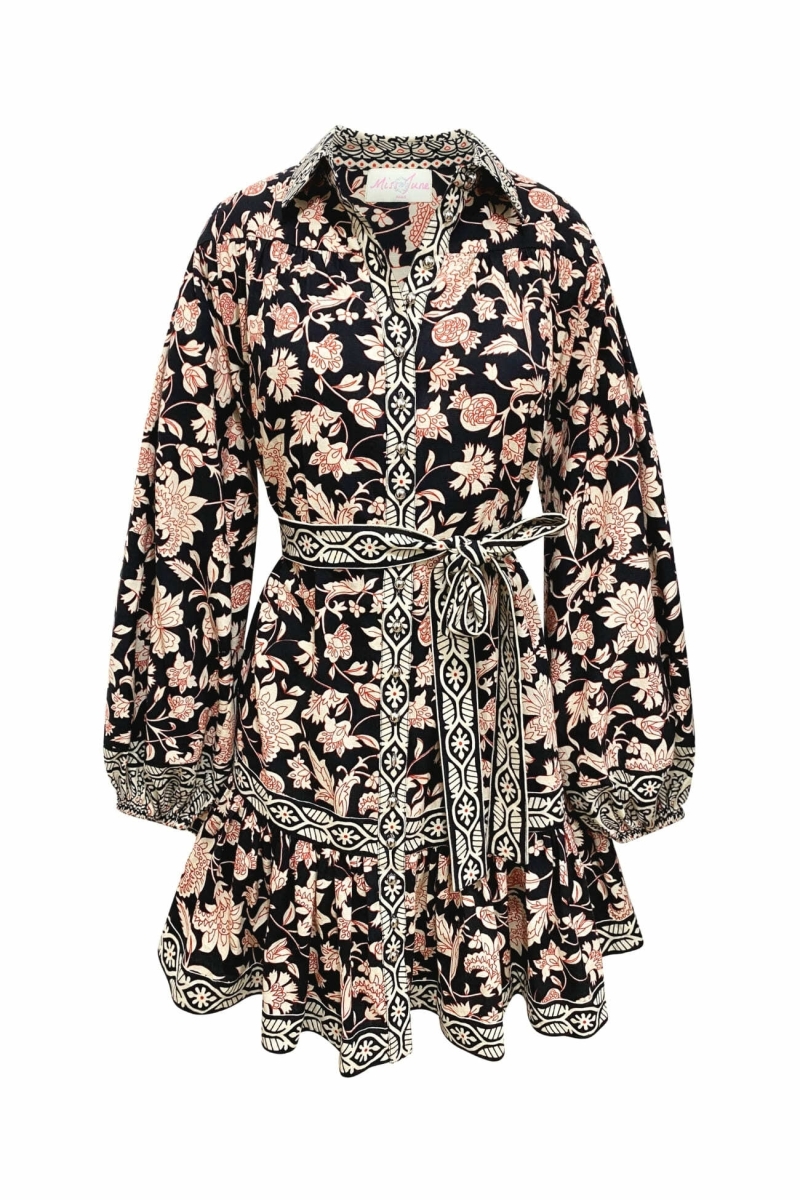 Cassandra short dress - floral print - Miss June Paris - 6