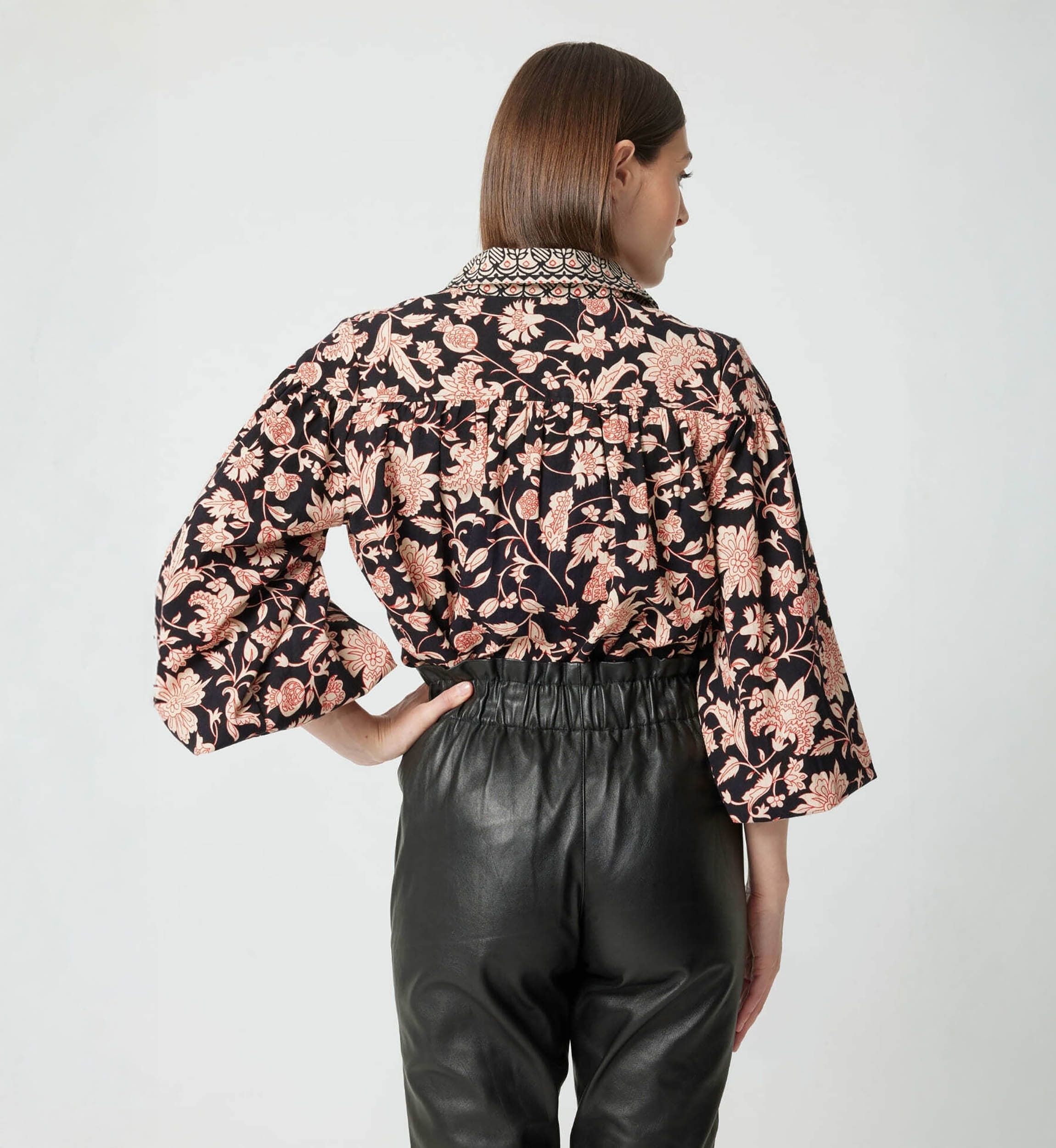 Camisa algodón Éva mujer - estampado floral - Miss June Paris - 4