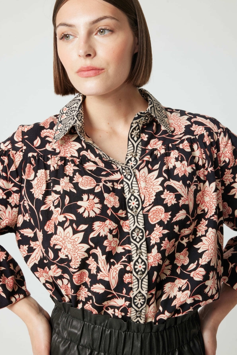 Women's Éva cotton shirt - floral print - Miss June Paris - 5