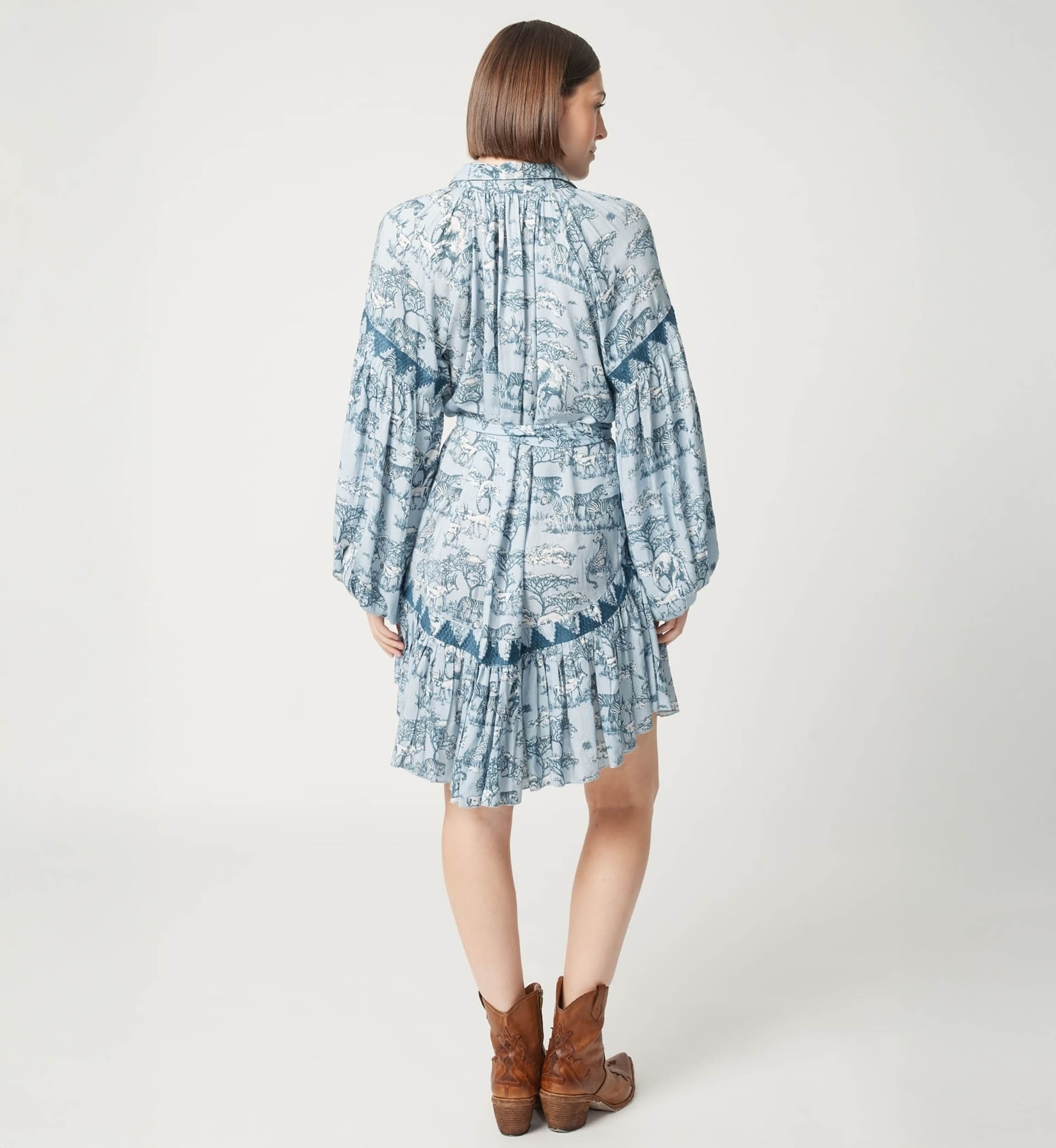 Agathe short dress - savannah print - Miss June Paris - 4